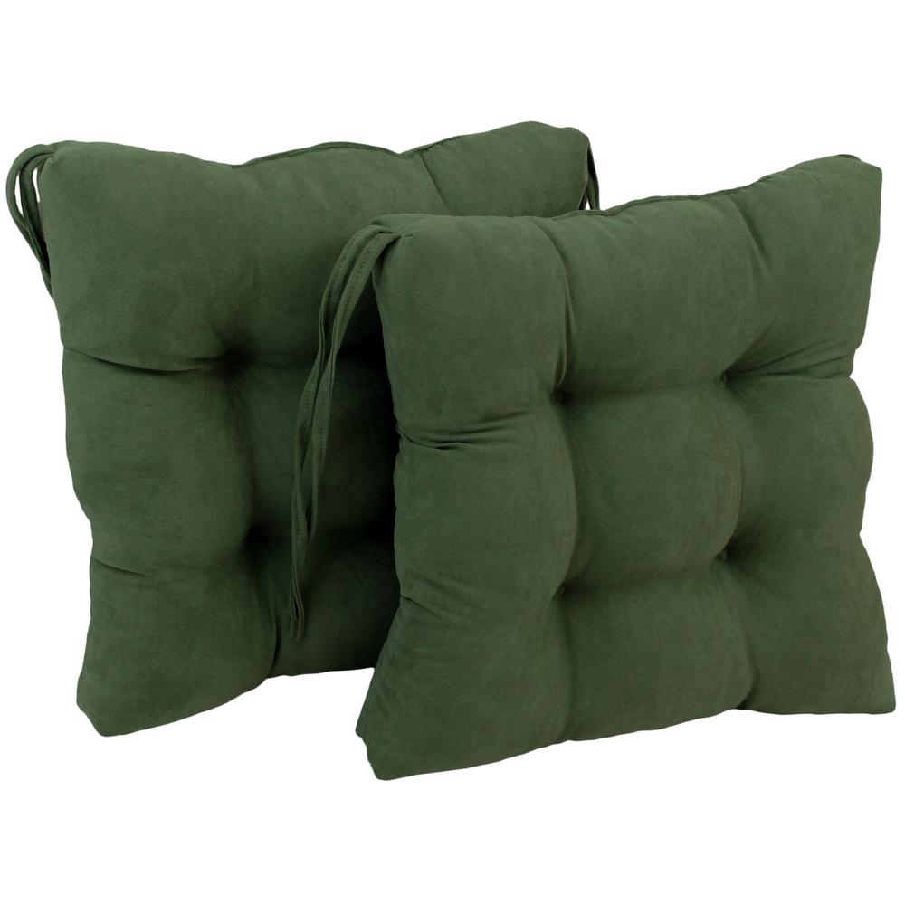 16-inch Solid Micro Suede Square Tufted Chair Cushions (Set of 2). Picture 1