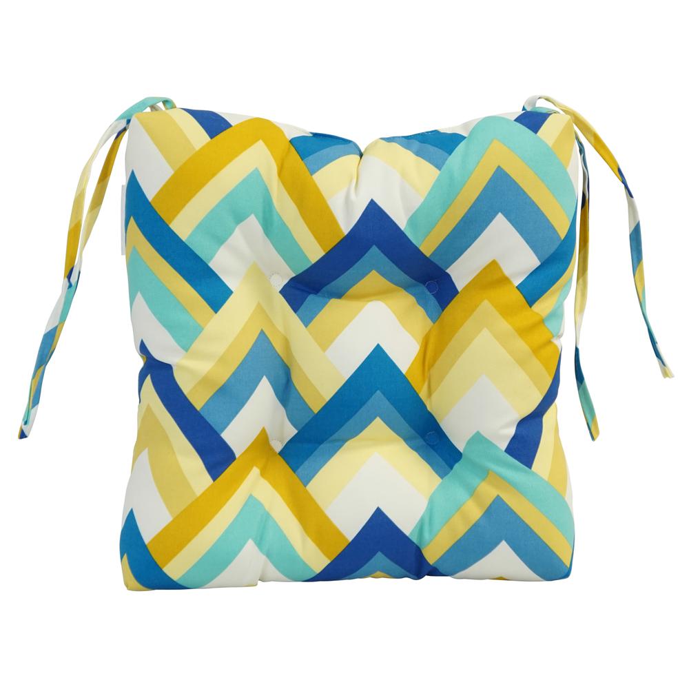 16-inch Spun Polyester Outdoor Square Tufted Chair Cushion. Picture 2