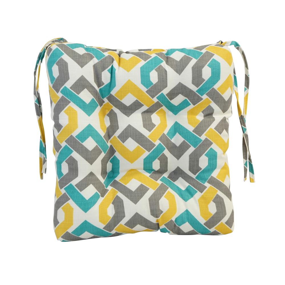 16-inch Spun Polyester Outdoor Square Tufted Chair Cushion. Picture 2