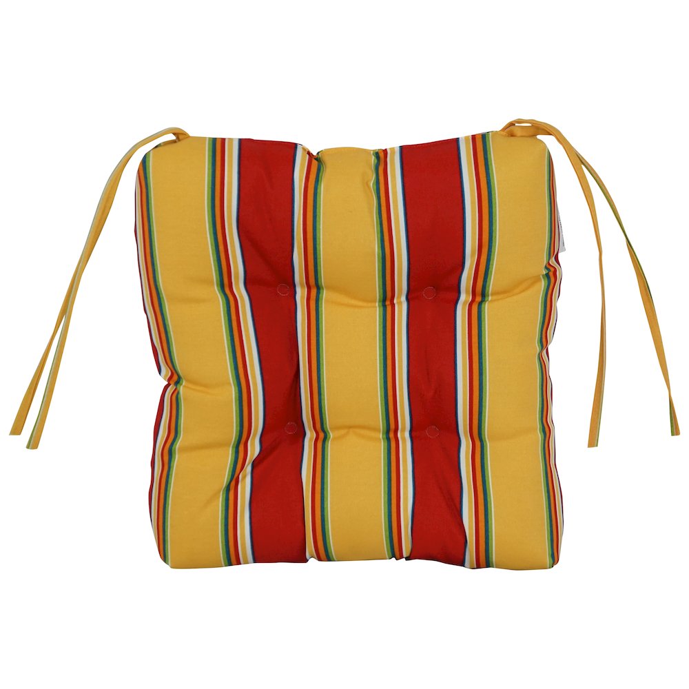 16-inch Spun Polyester Patterned Outdoor Square Tufted Chair Cushions (Set of 2). Picture 2