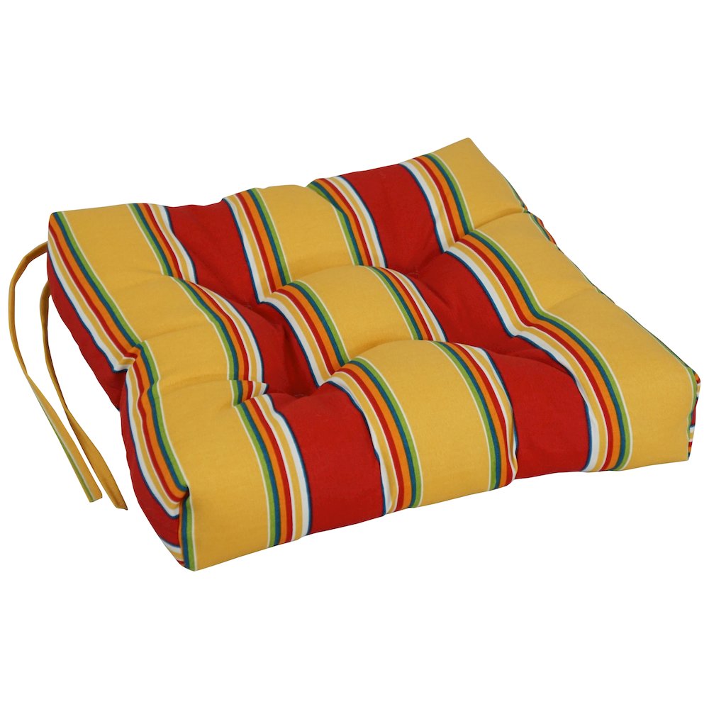 16-inch Spun Polyester Patterned Outdoor Square Tufted Chair Cushions (Set of 2). Picture 3
