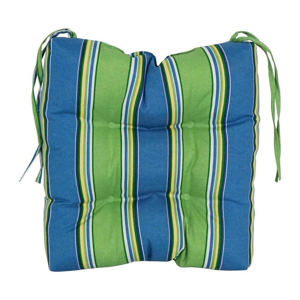 16-inch Spun Polyester Patterned Outdoor Square Tufted Chair Cushion. Picture 2