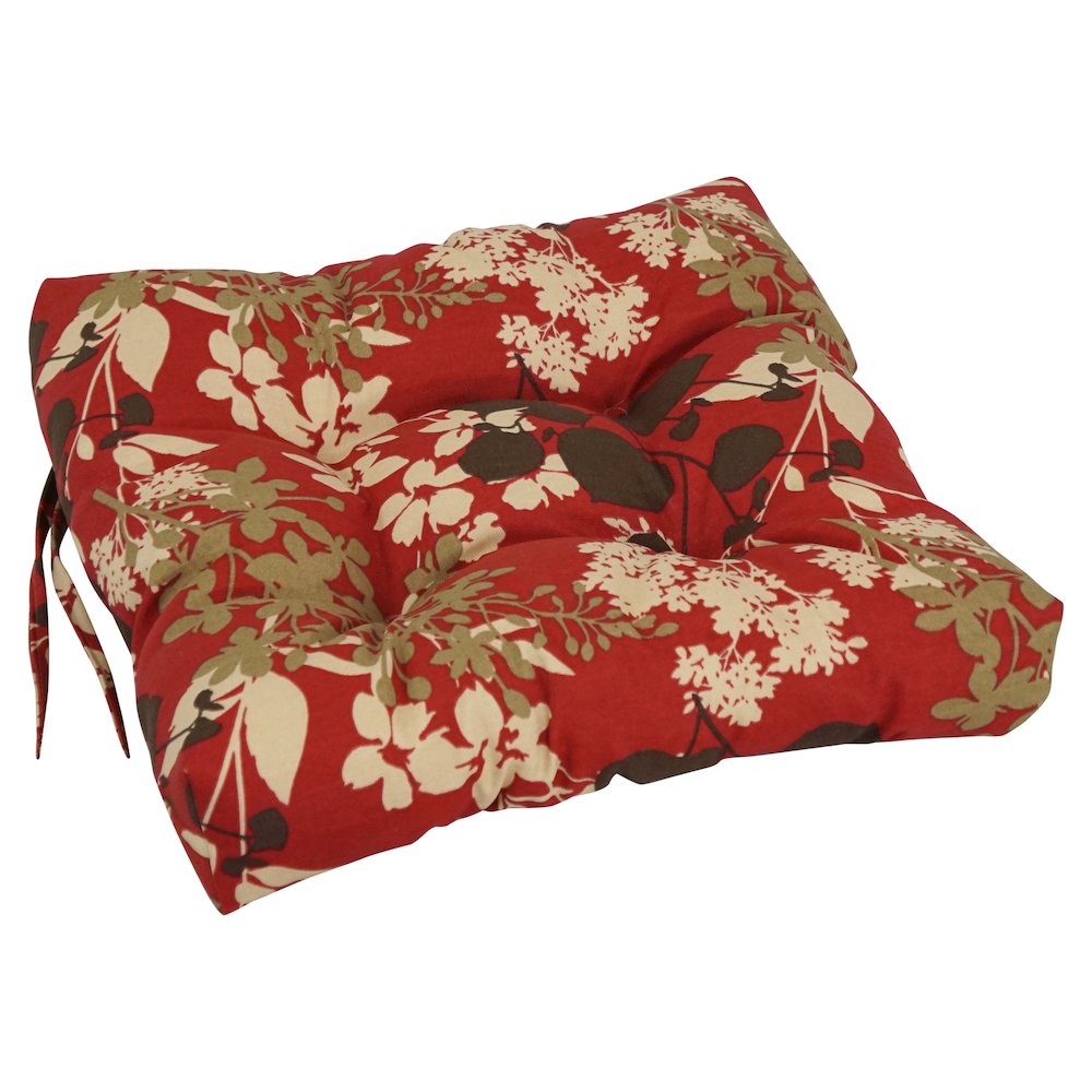 16-inch Spun Polyester Patterned Outdoor Square Tufted Chair Cushions (Set of 2). Picture 3