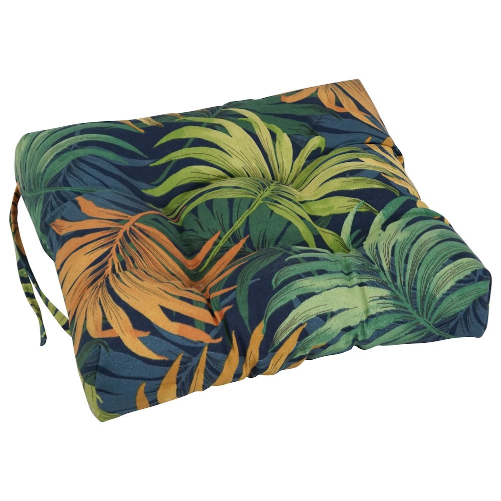 16-inch Spun Polyester Patterned Outdoor Square Tufted Chair Cushions (Set of 2). Picture 3