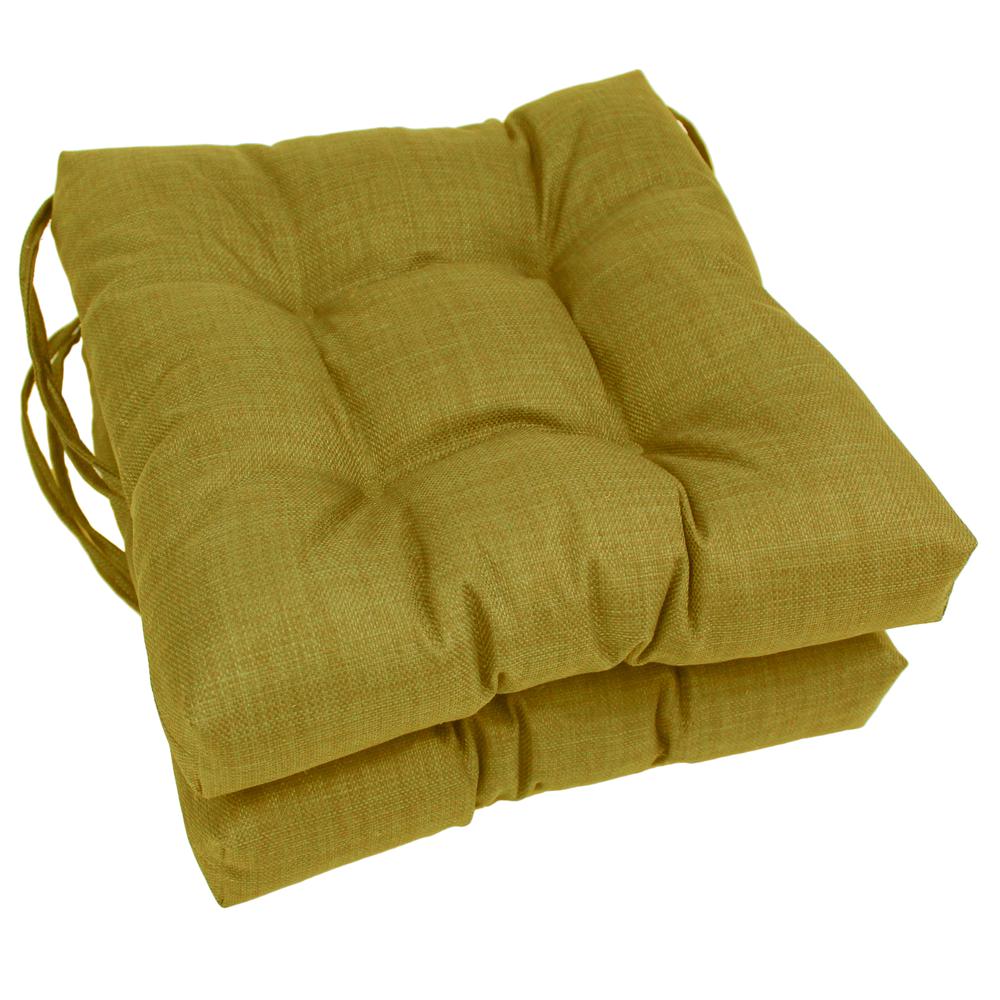 16-inch Spun Polyester Solid Outdoor Square Tufted Chair Cushion. Picture 1