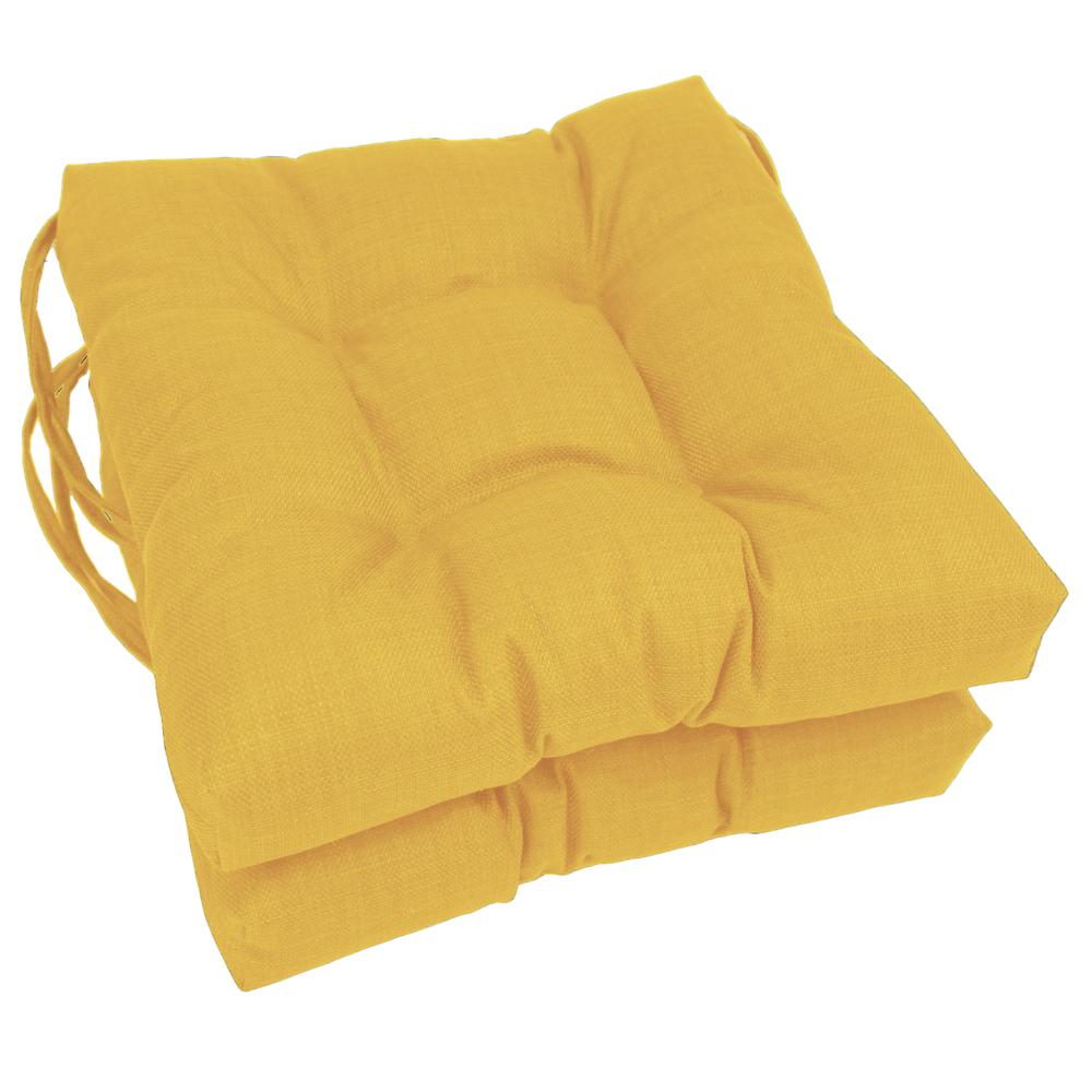 16-inch Spun Polyester Solid Outdoor Square Tufted Chair Cushion. Picture 1
