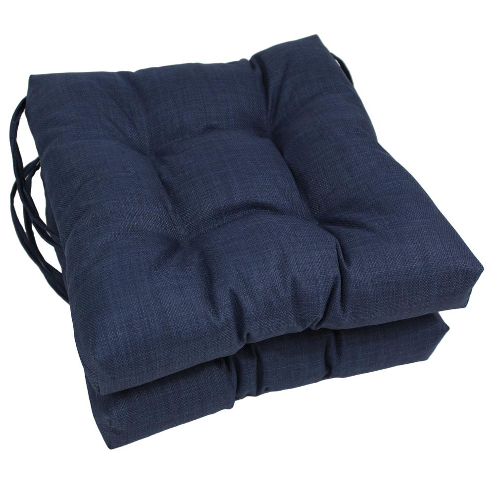 16-inch Outdoor Spun Polyester Square Tufted Chair Cushions (Set of 2). Picture 1