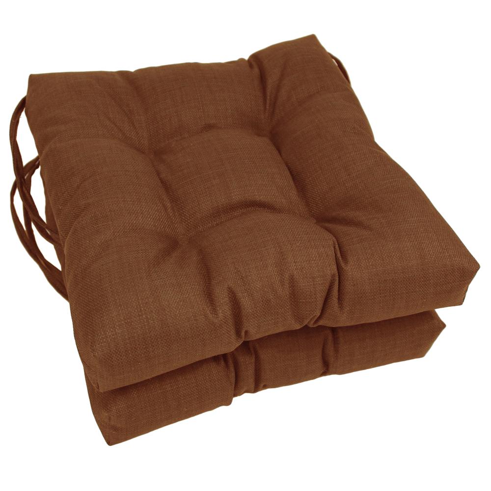 16-inch Spun Polyester Solid Outdoor Square Tufted Chair Cushion. Picture 1
