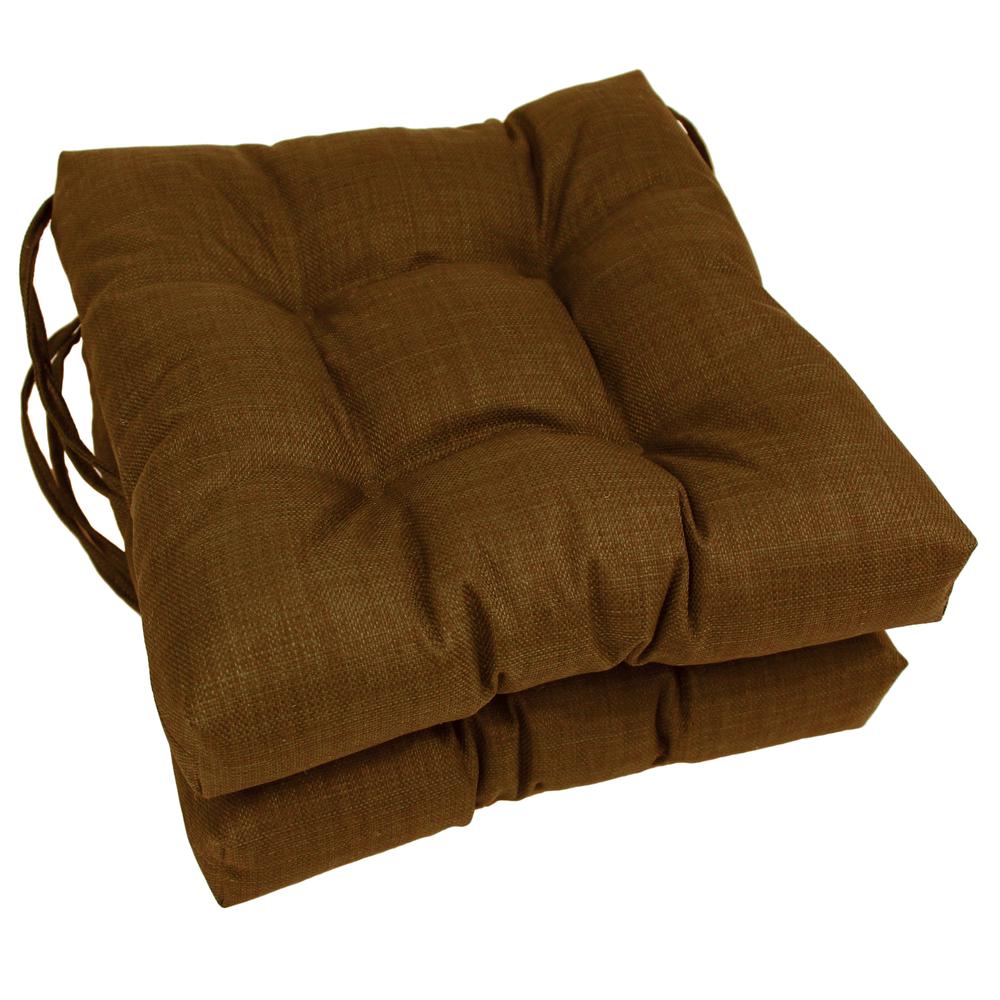 16-inch Spun Polyester Solid Outdoor Square Tufted Chair Cushion. Picture 1