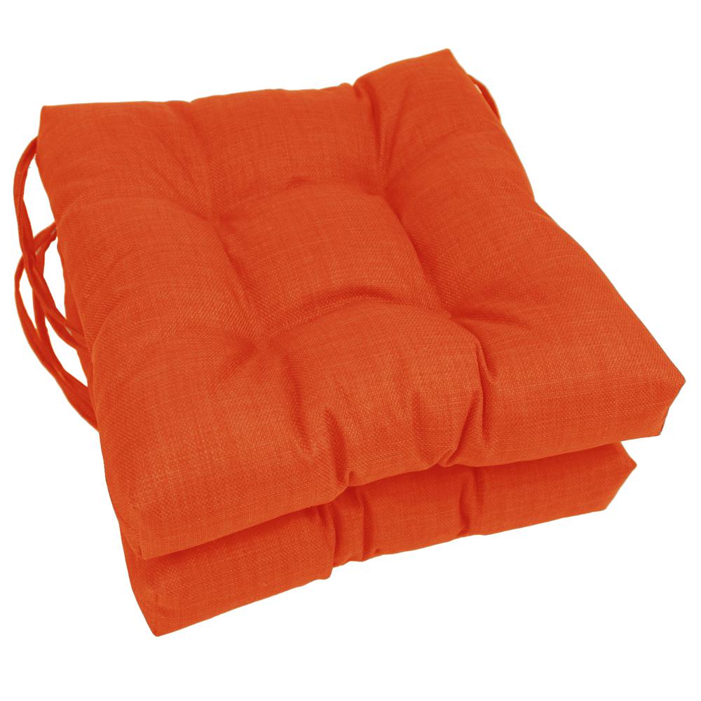 16-inch Spun Polyester Solid Outdoor Square Tufted Chair Cushion. Picture 1