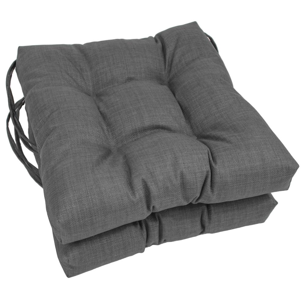 16-inch Outdoor Spun Polyester Square Tufted Chair Cushions (Set of 2). Picture 1