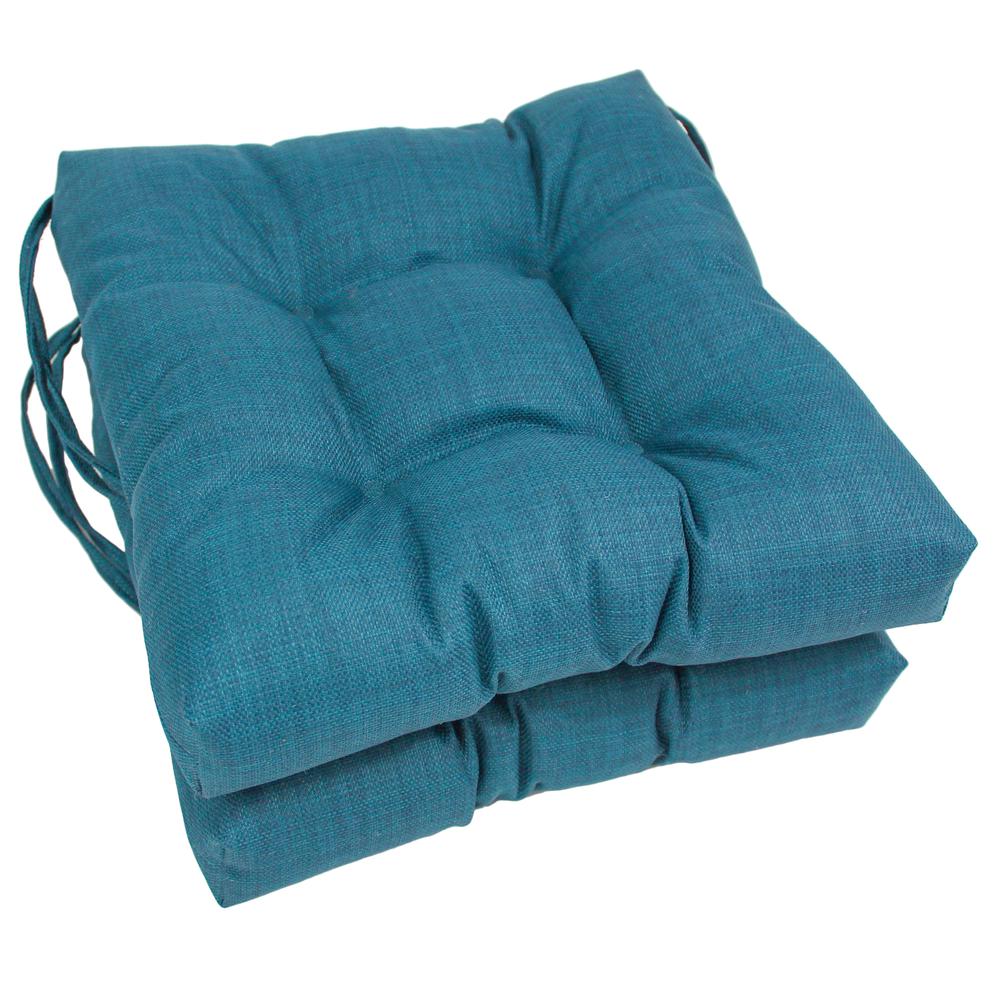 16-inch Outdoor Spun Polyester Square Tufted Chair Cushions (Set of 2). Picture 1