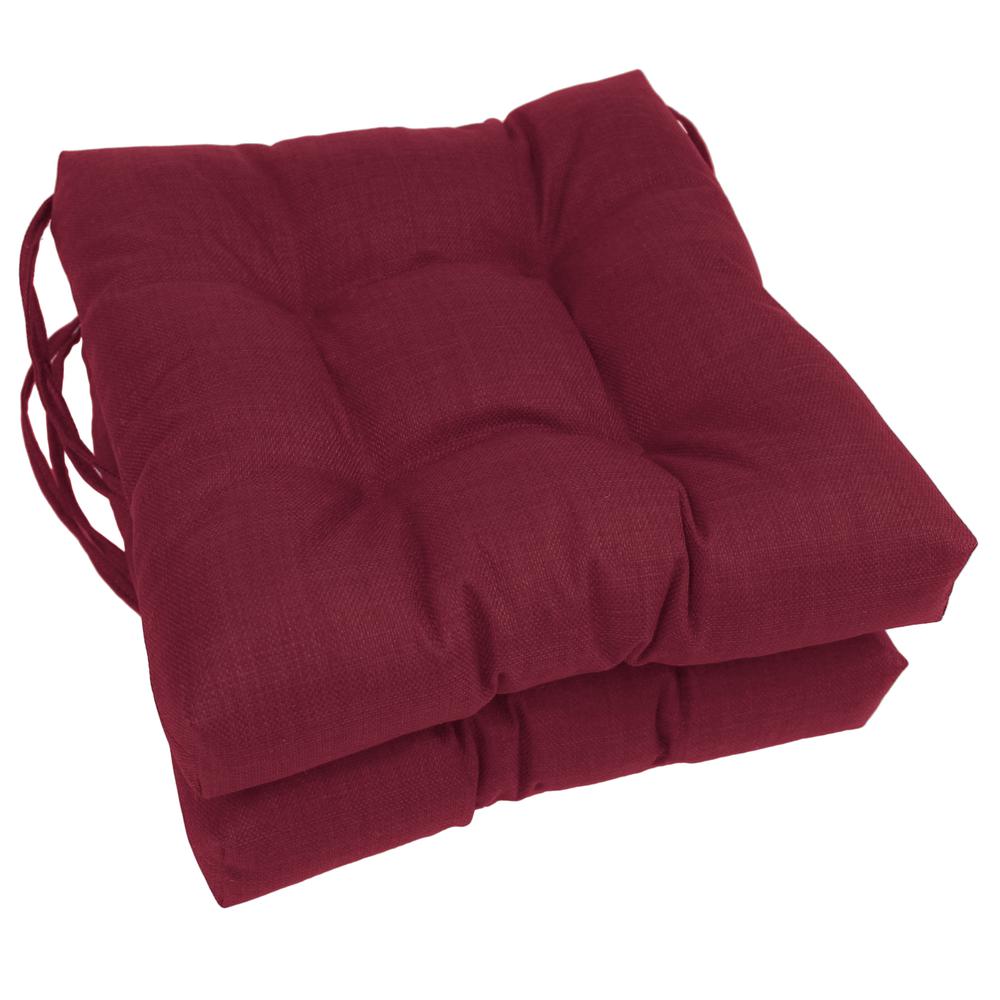 16-inch Spun Polyester Solid Outdoor Square Tufted Chair Cushion. Picture 1