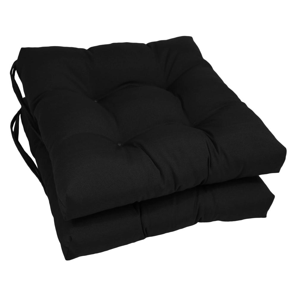 16-inch Solid Twill Square Tufted Chair Cushions (Set of 2). Picture 1