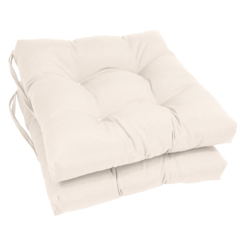16-inch Solid Twill Square Tufted Chair Cushions (Set of 2). Picture 1