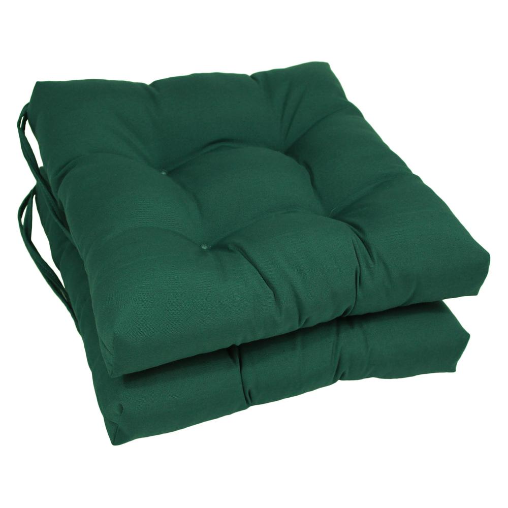 16-inch Solid Twill Square Tufted Chair Cushions (Set of 2). Picture 1