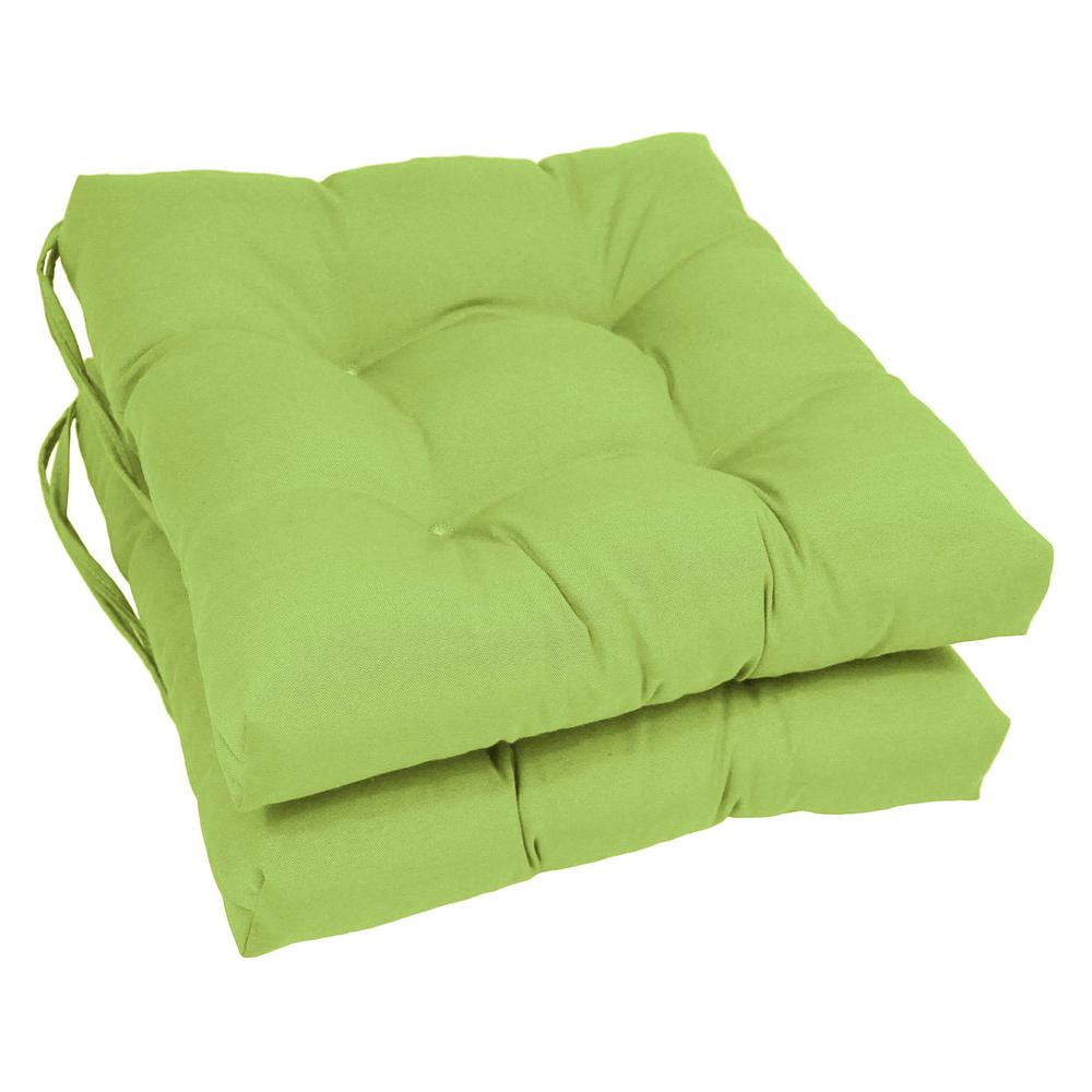 16-inch Solid Twill Square Tufted Chair Cushions (Set of 2). Picture 1