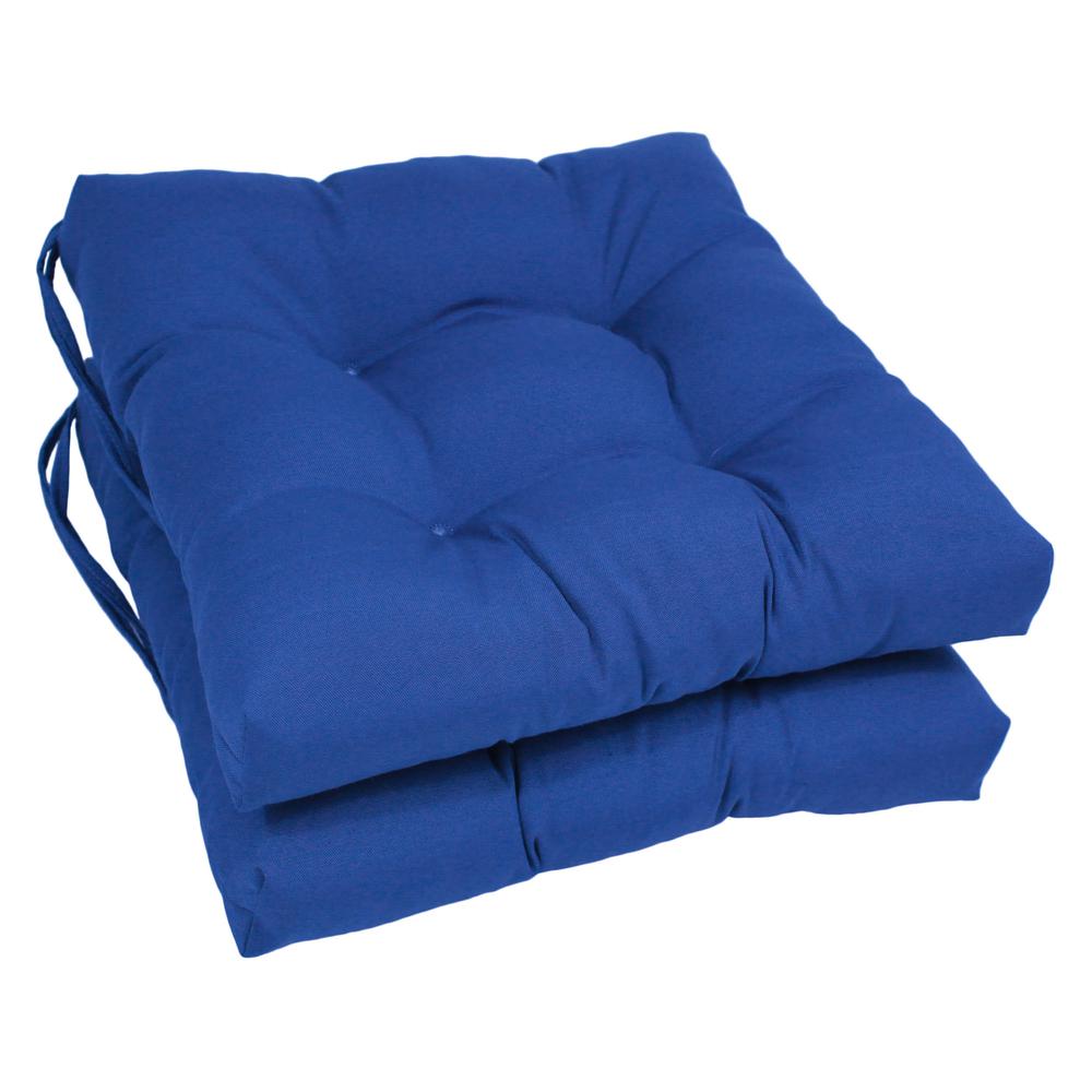 16-inch Solid Twill Square Tufted Chair Cushions (Set of 2). Picture 1