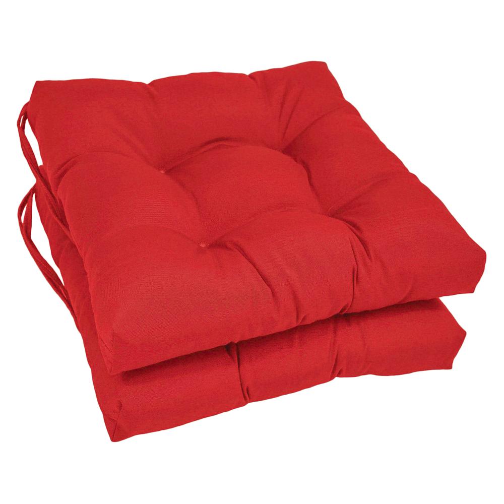 16-inch Solid Twill Square Tufted Chair Cushions (Set of 2). Picture 1