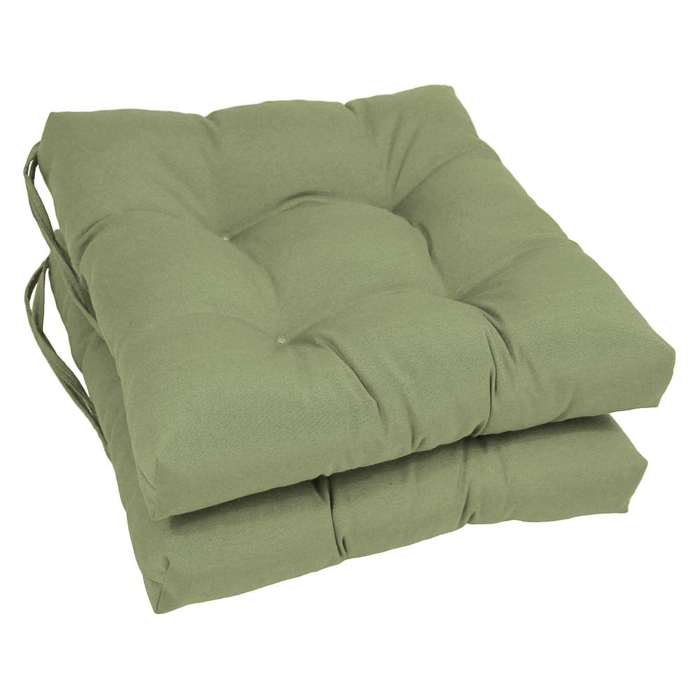 16-inch Solid Twill Square Tufted Chair Cushions (Set of 2). Picture 1