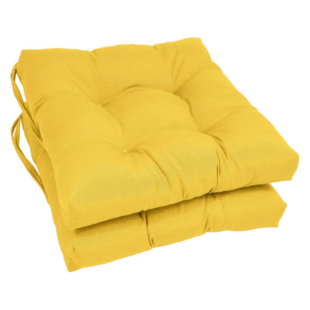16-inch Solid Twill Square Tufted Chair Cushions (Set of 2). Picture 1