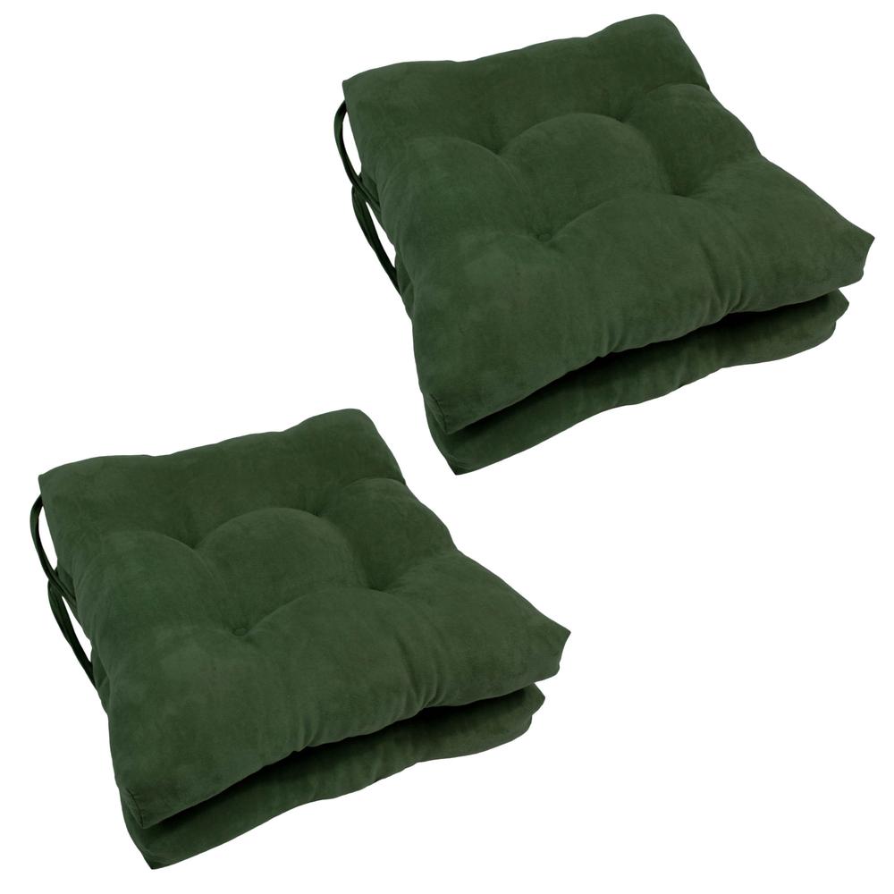 16-inch Solid Micro Suede Square Tufted Chair Cushions (Set of 4). Picture 1