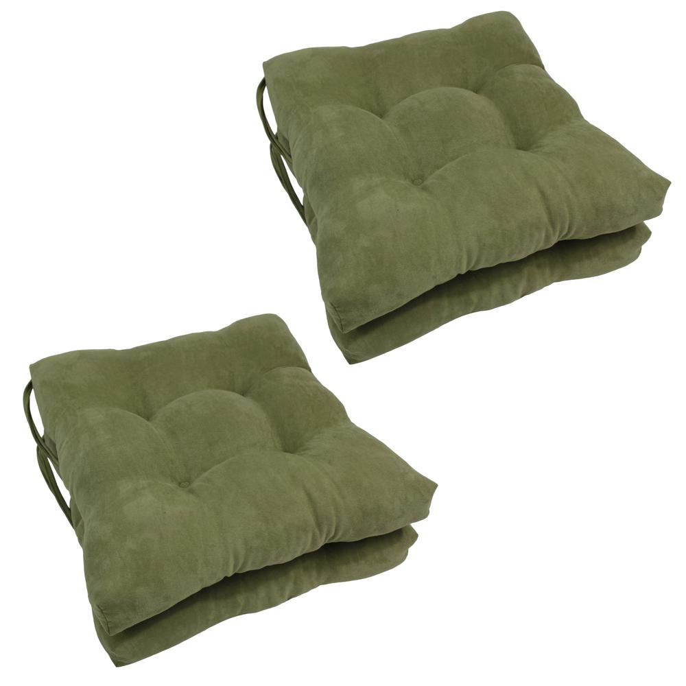 16-inch Solid Micro Suede Square Tufted Chair Cushions (Set of 4). Picture 1