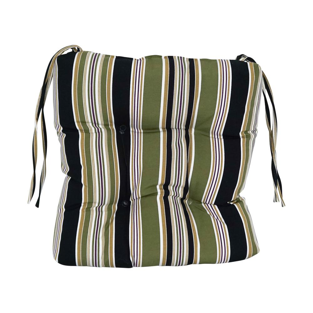 16-inch Spun Polyester Patterned Outdoor Square Tufted Chair Cushion. Picture 2