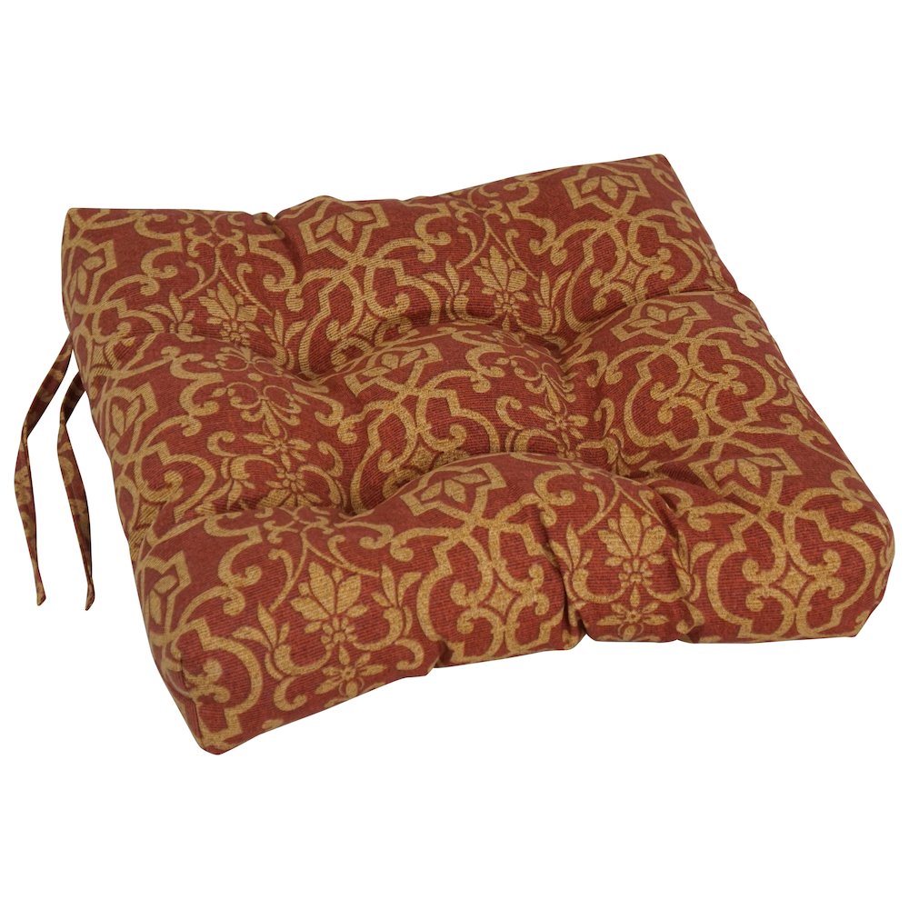 16-inch Spun Polyester Patterned Outdoor Square Tufted Chair Cushions (Set of 4). Picture 2
