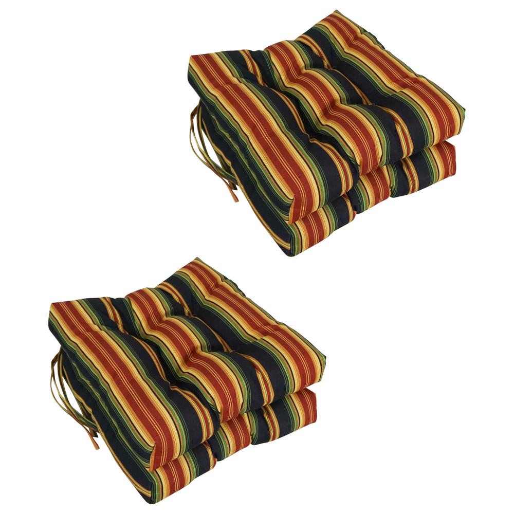 16-inch Outdoor Spun Polyseter Square Tufted Chair Cushions (Set of 4). Picture 1