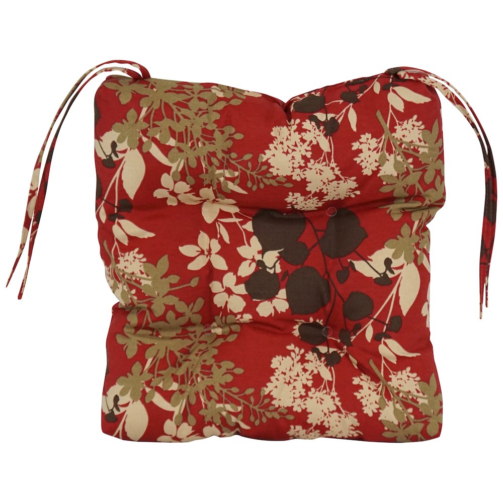 16-inch Spun Polyester Patterned Outdoor Square Tufted Chair Cushions (Set of 4). Picture 2