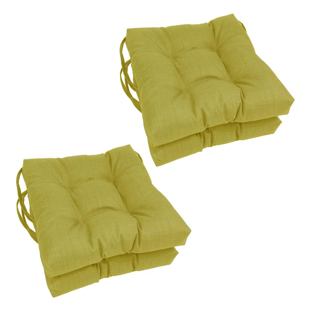 16-inch Spun Polyester Solid Outdoor Square Tufted Chair Cushion. Picture 1