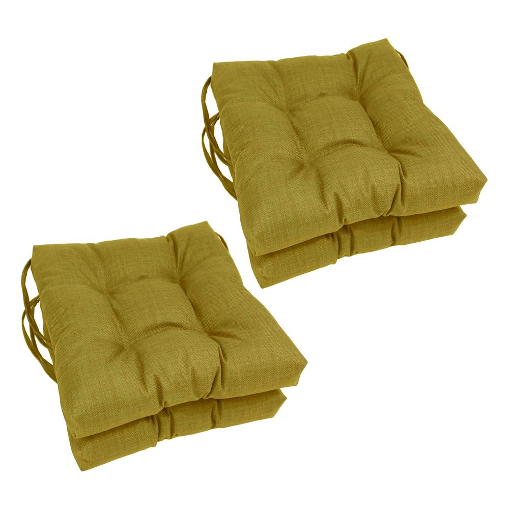 16-inch Spun Polyester Solid Outdoor Square Tufted Chair Cushion. Picture 1