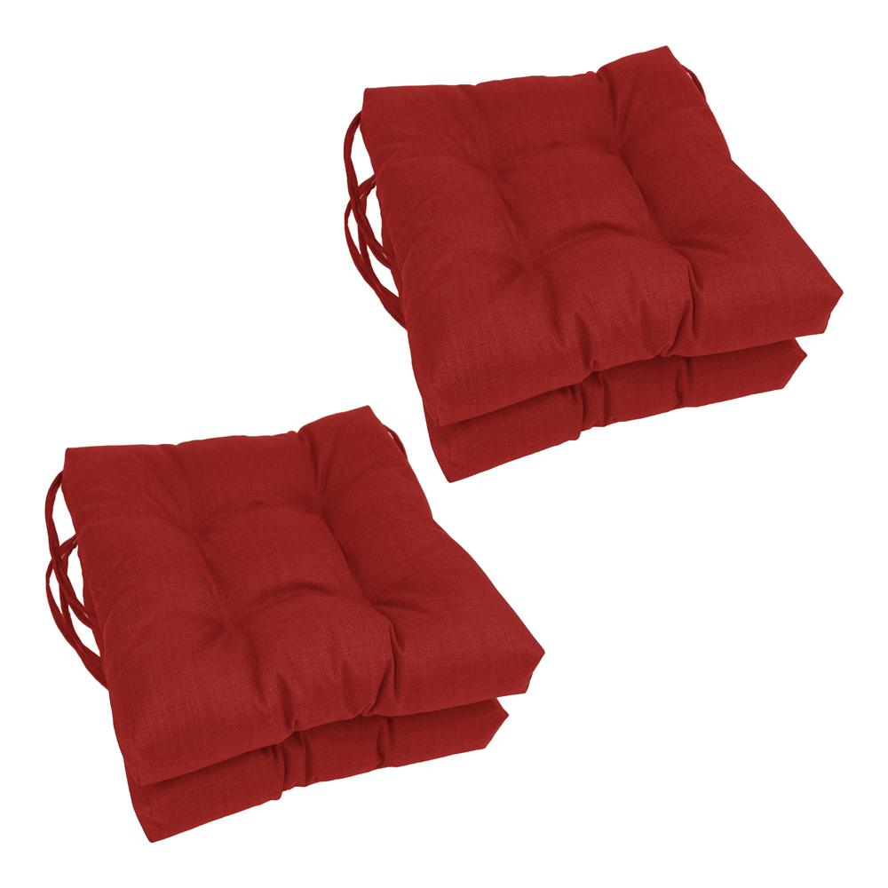 16-inch Spun Polyester Solid Outdoor Square Tufted Chair Cushion. Picture 1