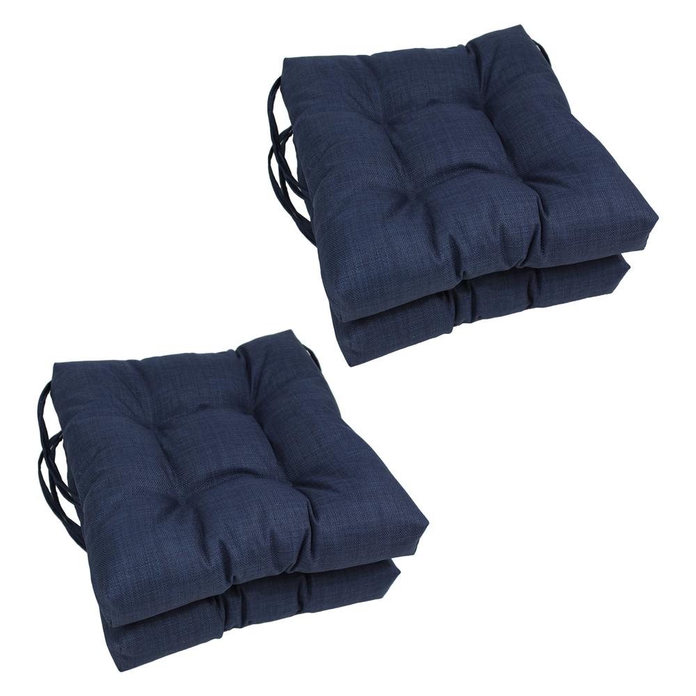 16-inch Spun Polyester Solid Outdoor Square Tufted Chair Cushion. Picture 1