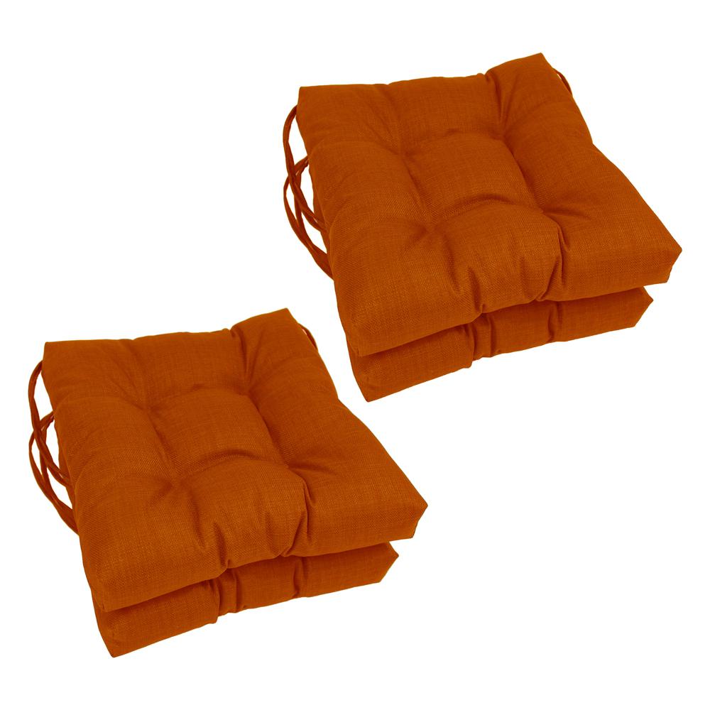 16-inch Spun Polyester Solid Outdoor Square Tufted Chair Cushion. Picture 1