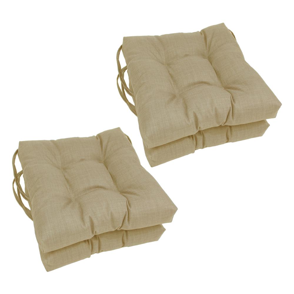 16-inch Spun Polyester Solid Outdoor Square Tufted Chair Cushion. Picture 1