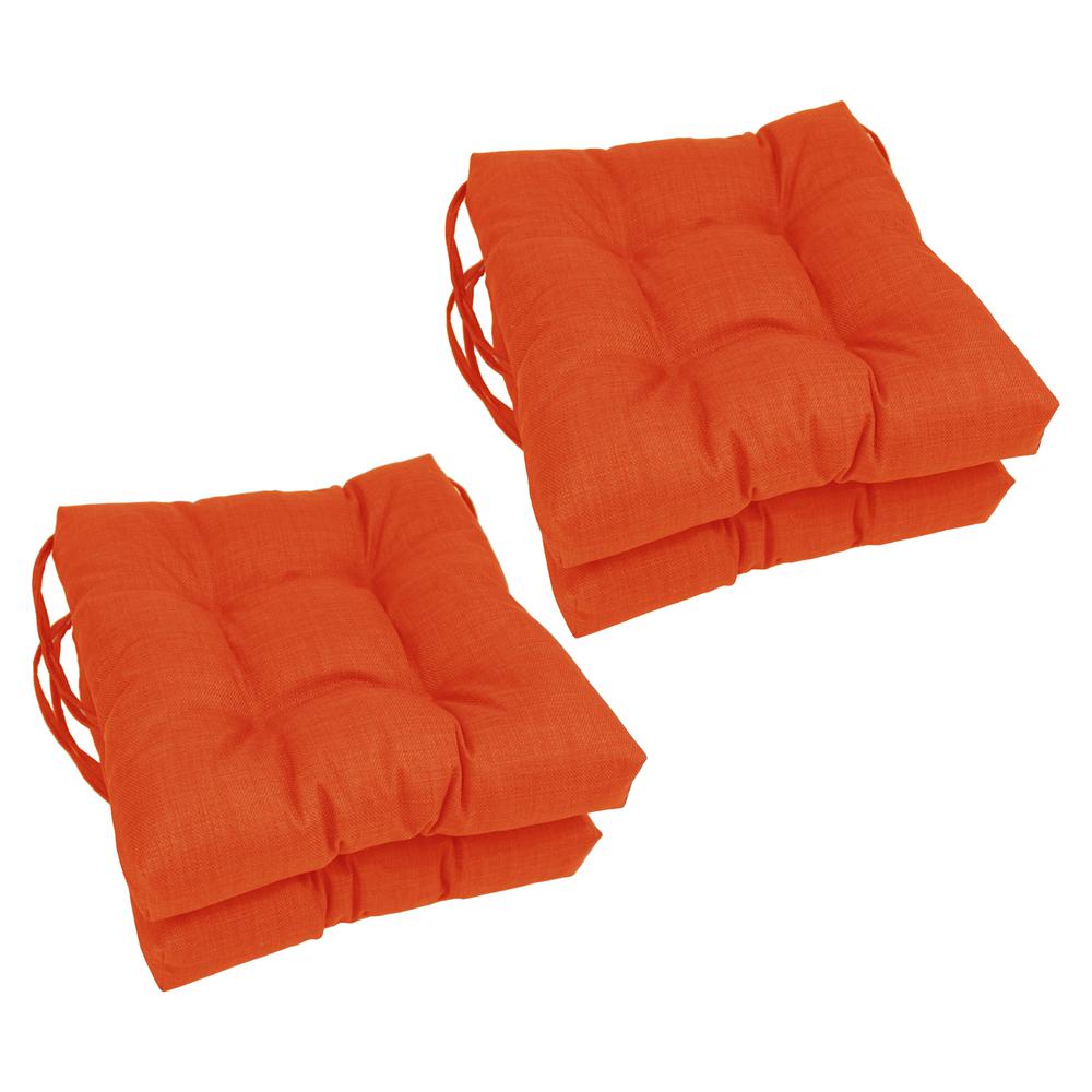 16-inch Spun Polyester Solid Outdoor Square Tufted Chair Cushion. Picture 1