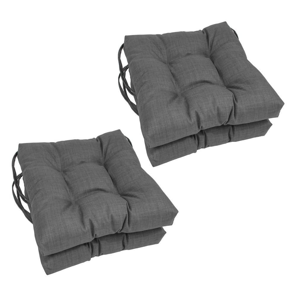 16-inch Spun Polyester Solid Outdoor Square Tufted Chair Cushion. Picture 1