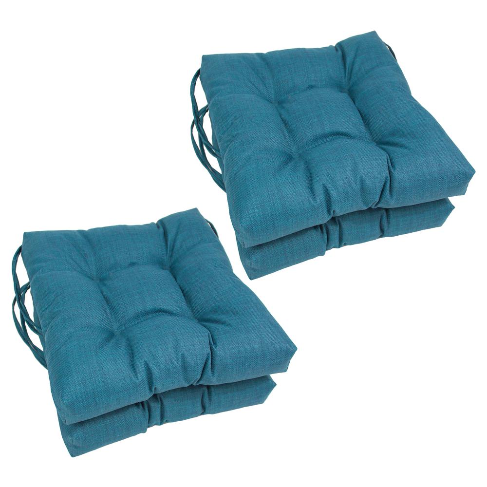 16-inch Spun Polyester Solid Outdoor Square Tufted Chair Cushion. Picture 1