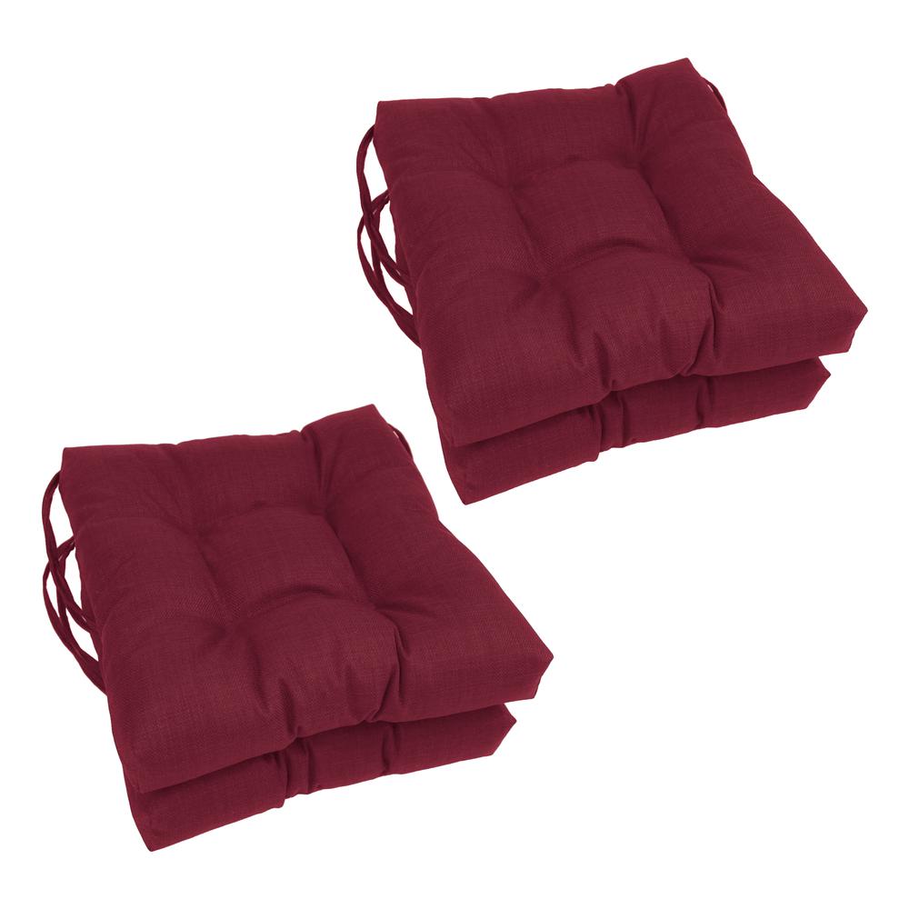 16-inch Spun Polyester Solid Outdoor Square Tufted Chair Cushion. Picture 1