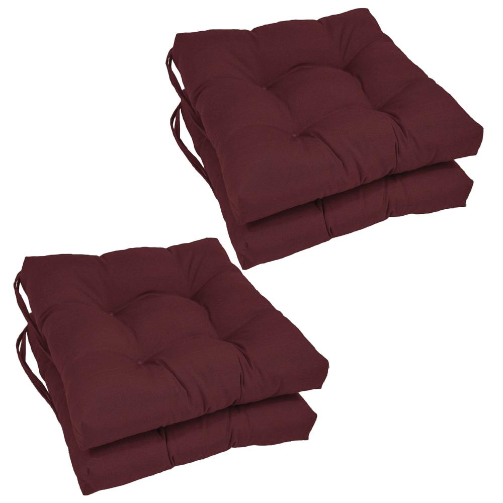 16-inch Solid Twill Square Tufted Chair Cushions (Set of 4). Picture 1