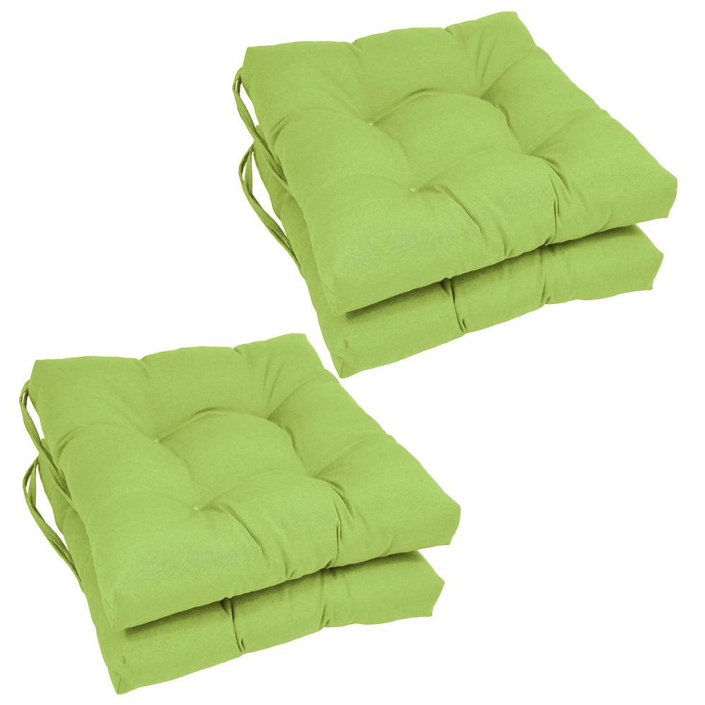 16-inch Solid Twill Square Tufted Chair Cushions (Set of 4). Picture 1