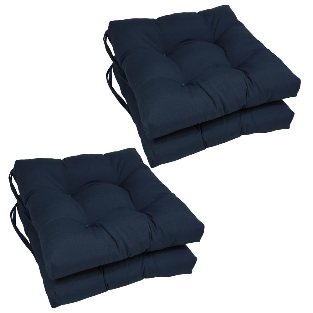 16-inch Solid Twill Square Tufted Chair Cushions (Set of 4). Picture 1