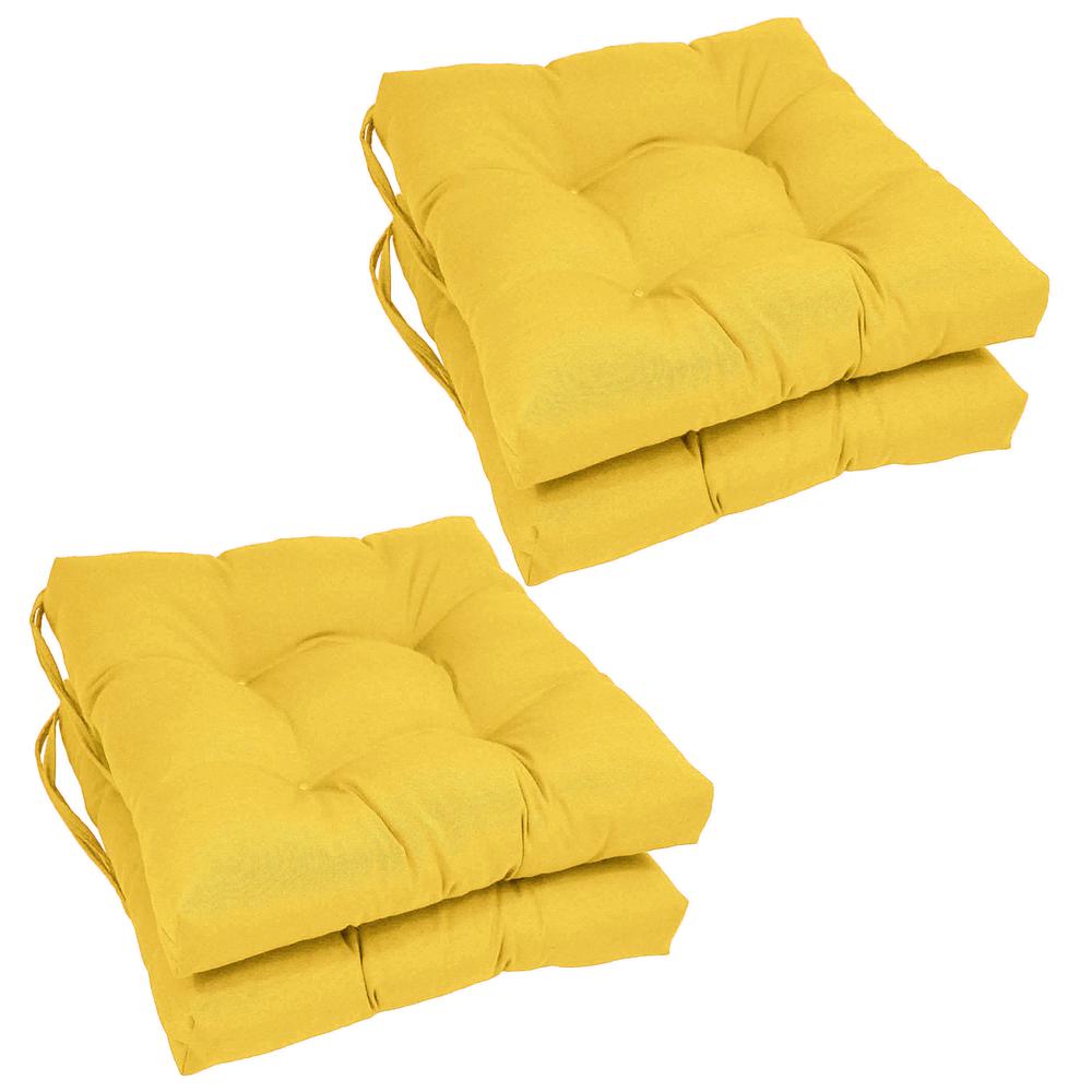 16-inch Solid Twill Square Tufted Chair Cushions (Set of 4). Picture 1
