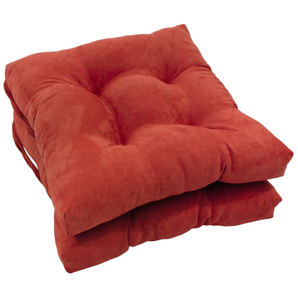 16-inch Solid Microsuede Square Tufted Chair Cushions (Set of 6) 916X16SQ-T-6CH-MS-CR. Picture 1