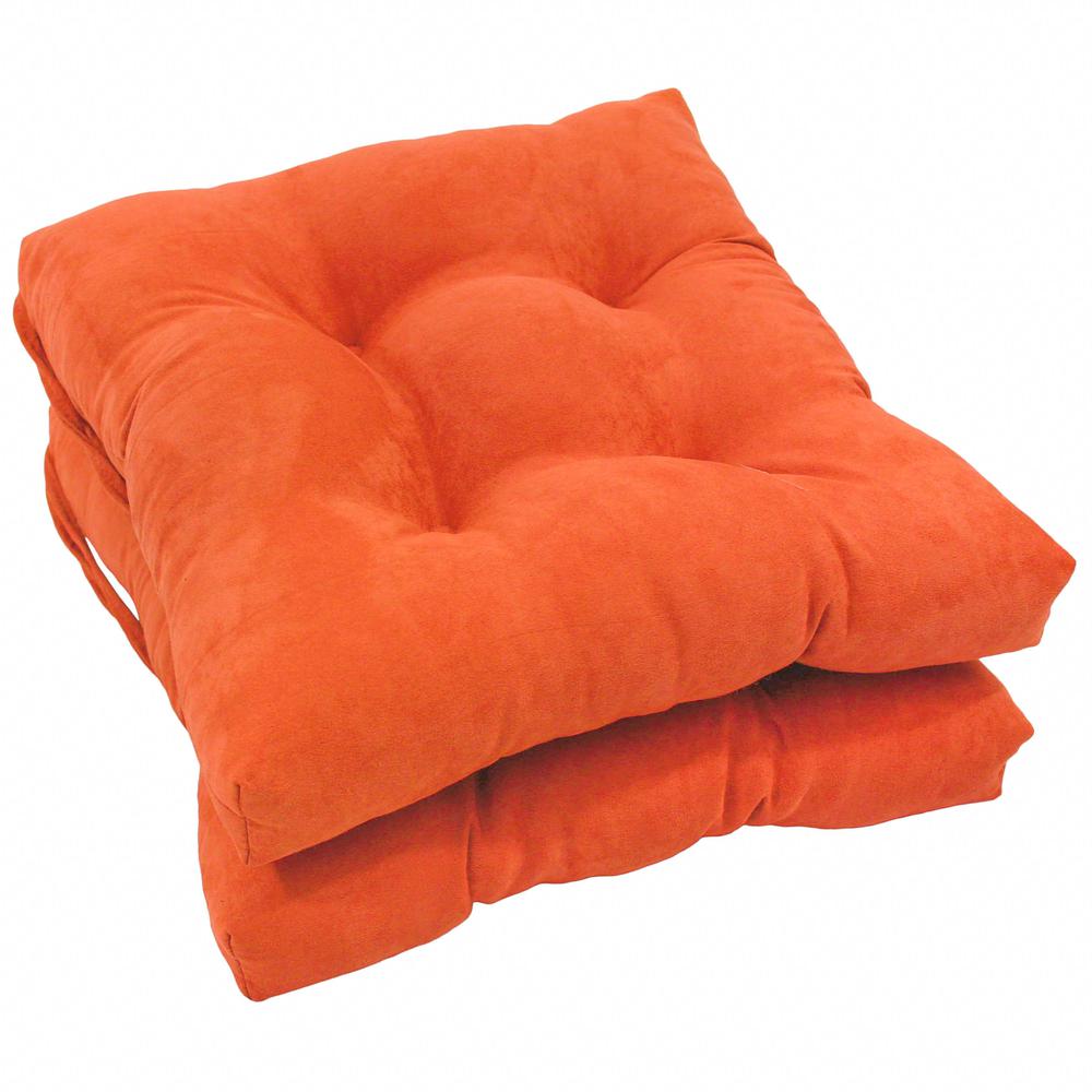 16-inch Solid Microsuede Square Tufted Chair Cushions (Set of 6) 916X16SQ-T-6CH-MS-TD. Picture 1