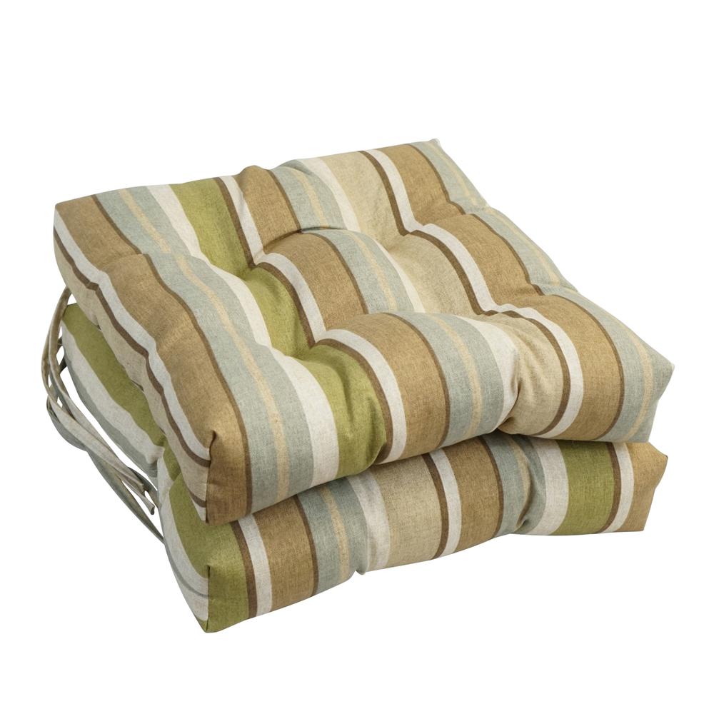 16-inch Spun Polyester Outdoor Square Tufted Chair Cushion. Picture 1