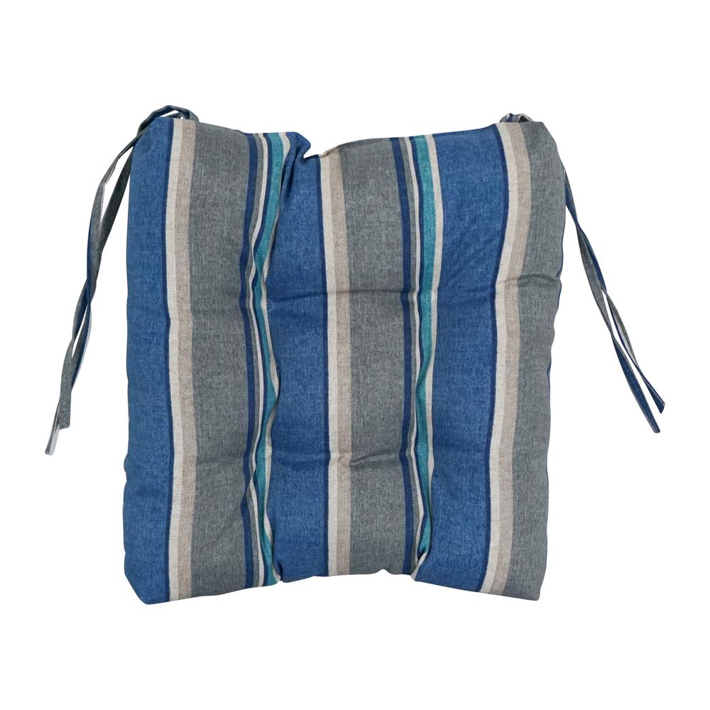 16-inch Spun Polyester Patterned Outdoor Square Tufted Chair Cushion. Picture 2