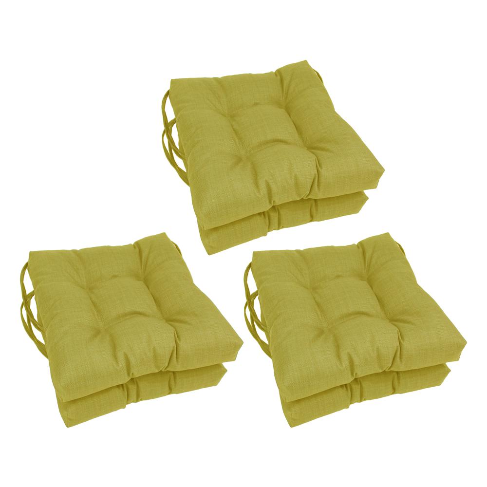 16-inch Spun Polyester Solid Outdoor Square Tufted Chair Cushion. Picture 1